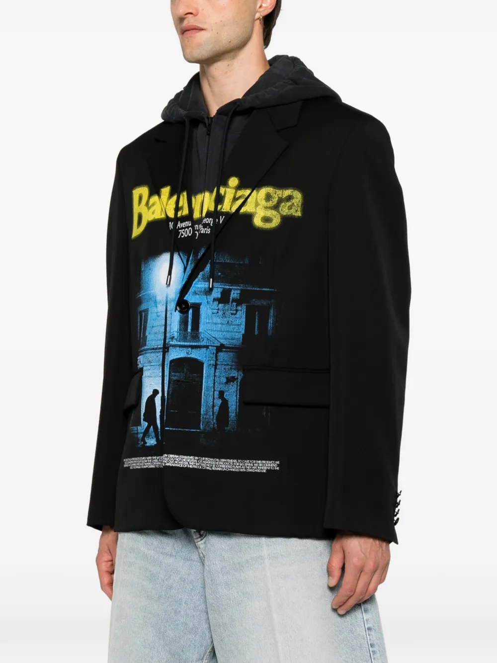 Balenciaga Gelaagd jack met grafische print Grijs