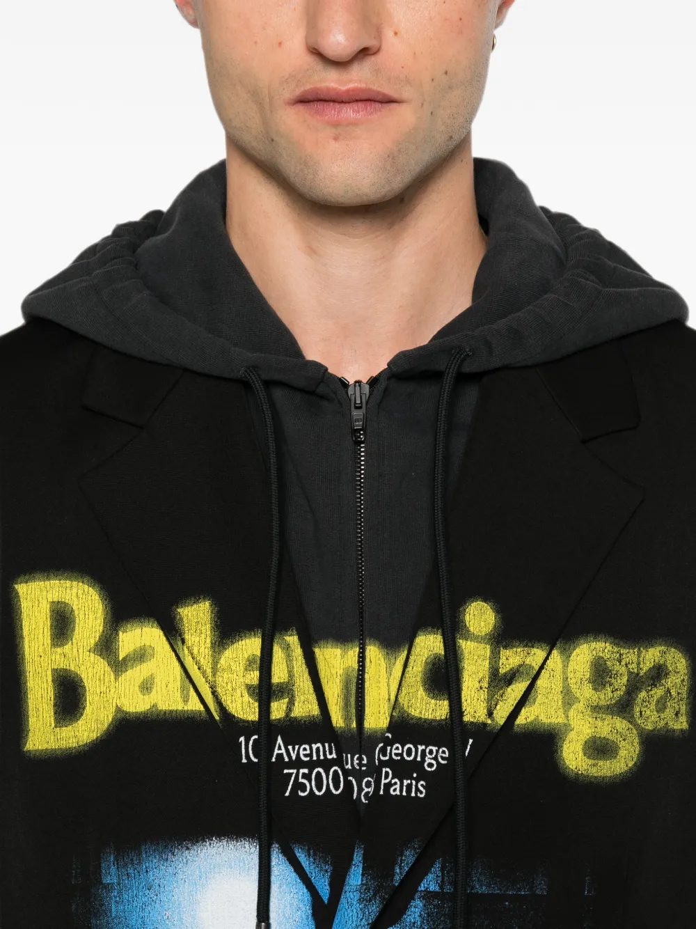 Balenciaga Gelaagd jack met grafische print Grijs