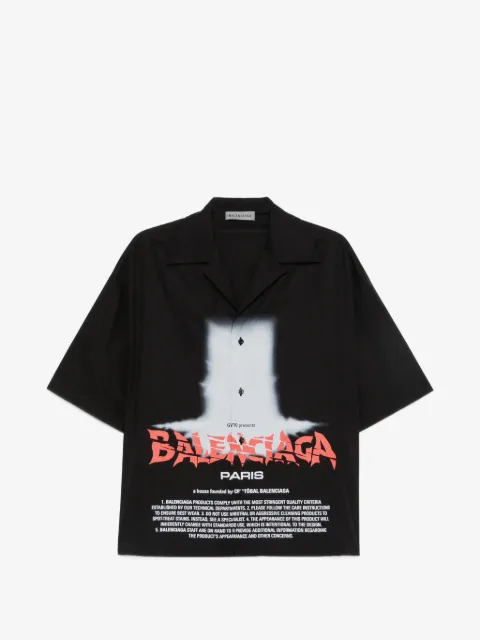 Balenciaga camisa manga corta con logo estampado