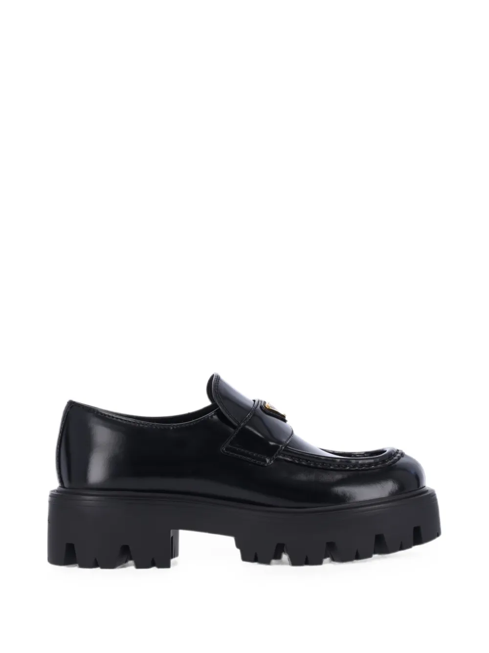 Prada logo-plaque chunky-sole loafers - Nero
