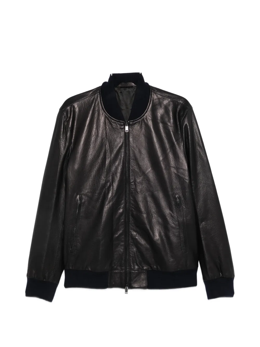 Brioni zip-up leather jacket - Nero