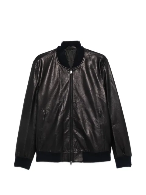 Brioni zip-up leather jacket