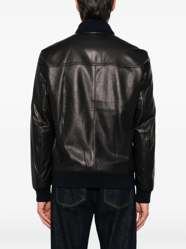 Brioni zip-up Leather Jacket | Black | FARFETCH