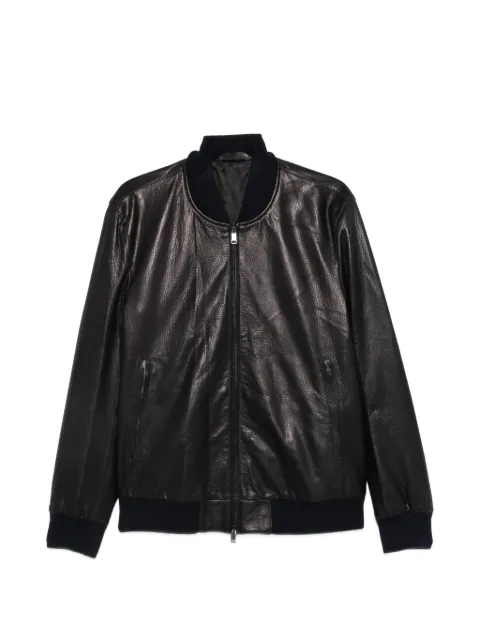Brioni zip-up leather jacket