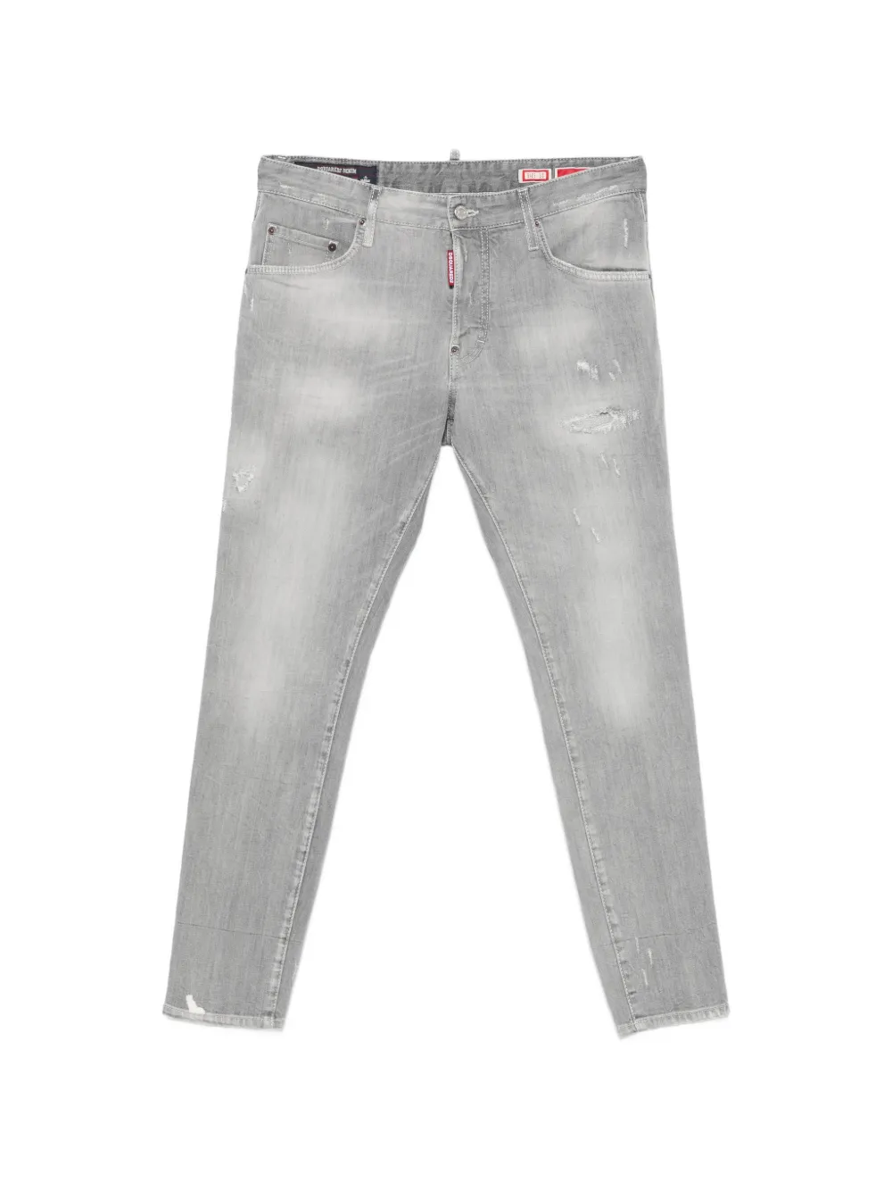 DSQUARED2 Skater distressed logo-tag denim jeans - Grau