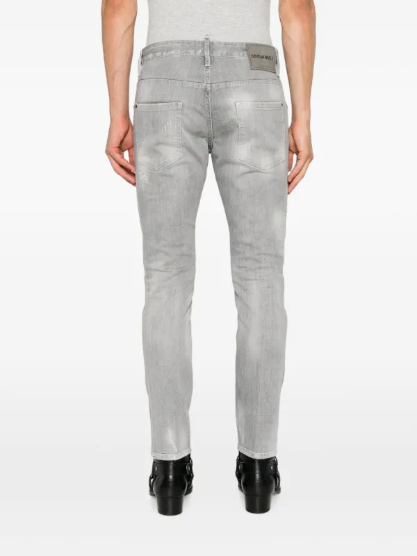 DSQUARED2 Skater Distressed logo-tag Denim Jeans | Grey | FARFETCH