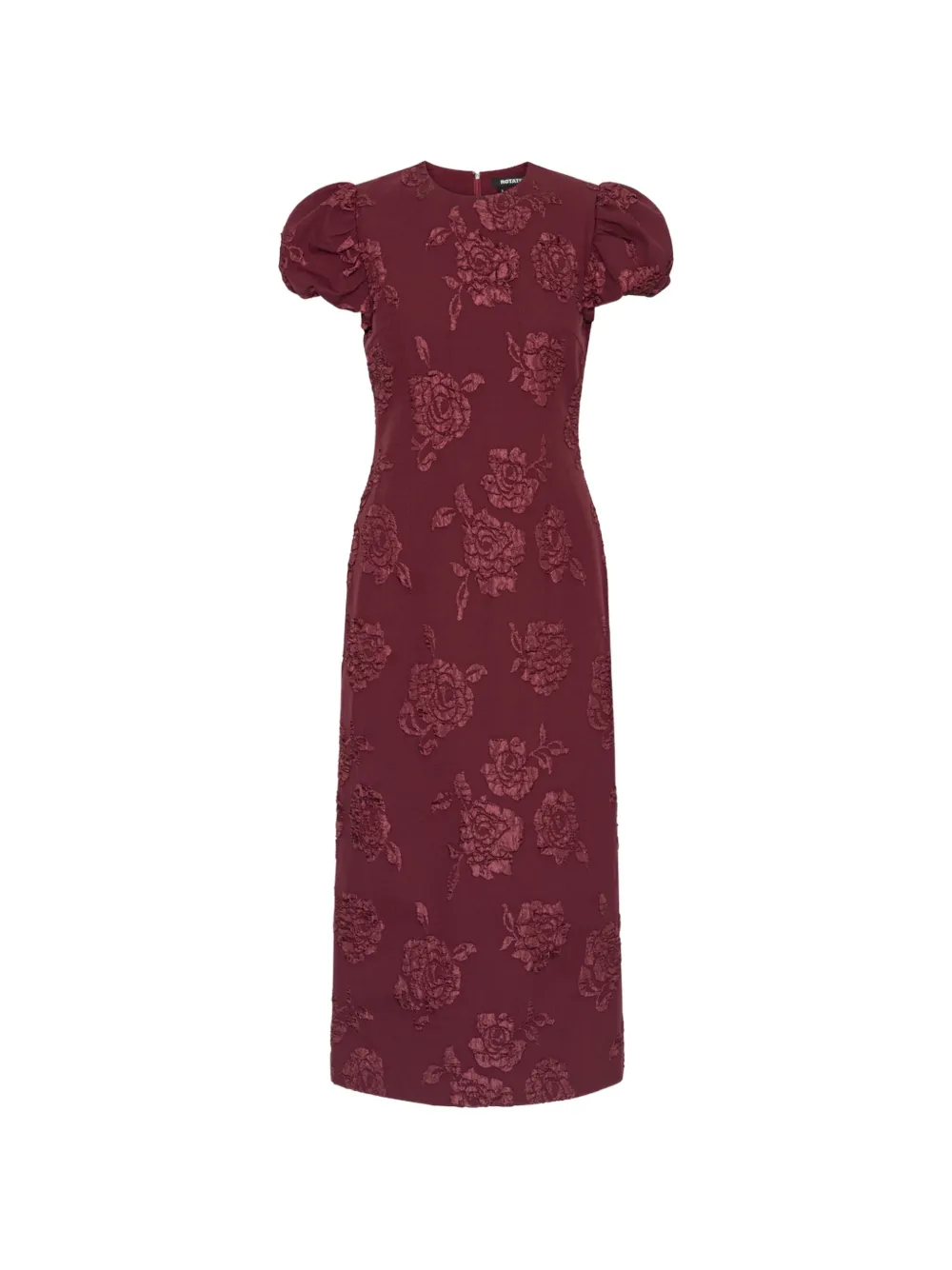 ROTATE BIRGER CHRISTENSEN jacquard midi puffy dress - Rosso