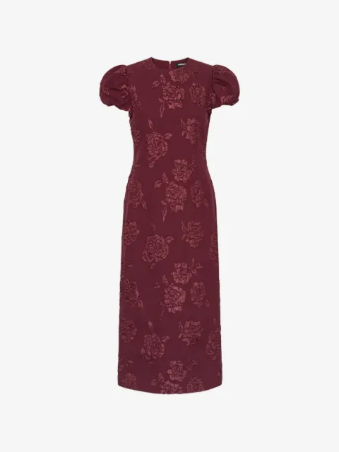 ROTATE BIRGER CHRISTENSEN jacquard midi puffy dress