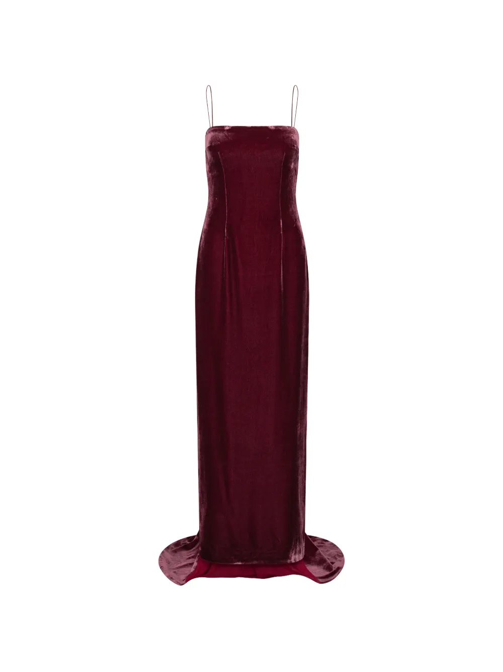 ROTATE BIRGER CHRISTENSEN silk velvet strap dress - Rosso