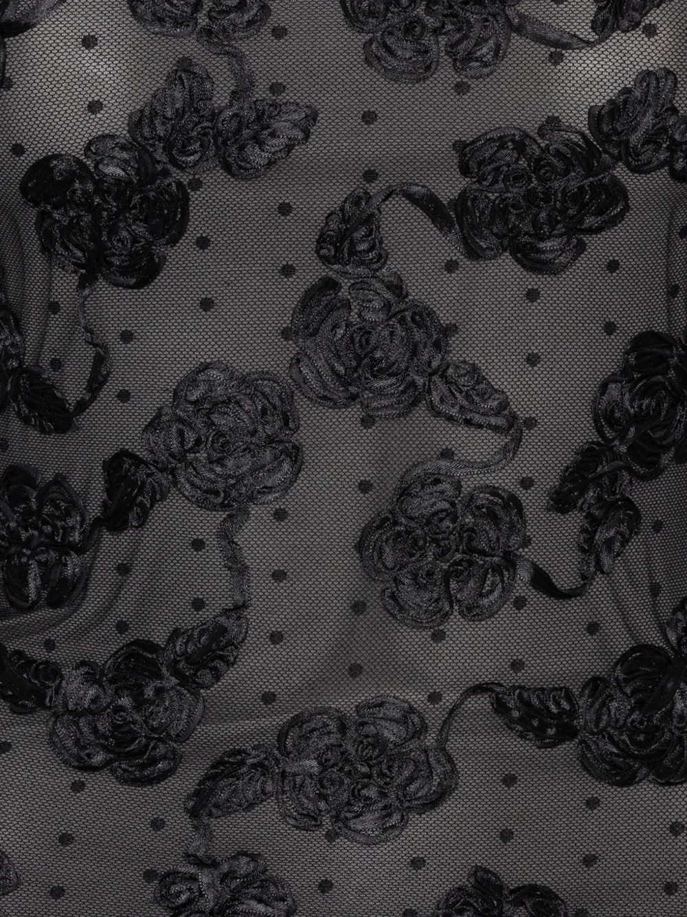 ROTATE BIRGER CHRISTENSEN Mesh top met bloemen Zwart