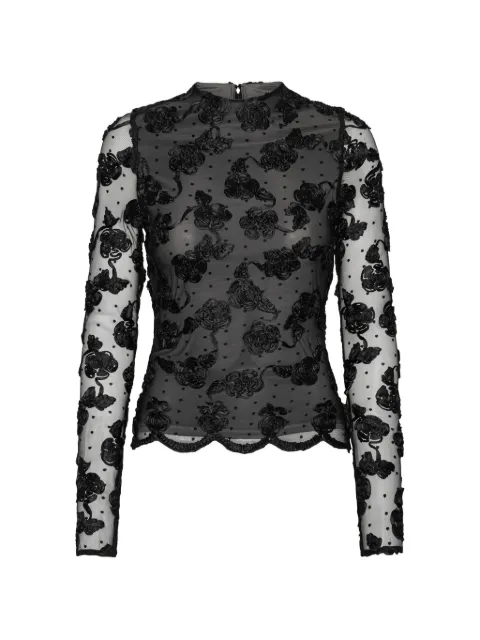 ROTATE BIRGER CHRISTENSEN flower mesh ls top