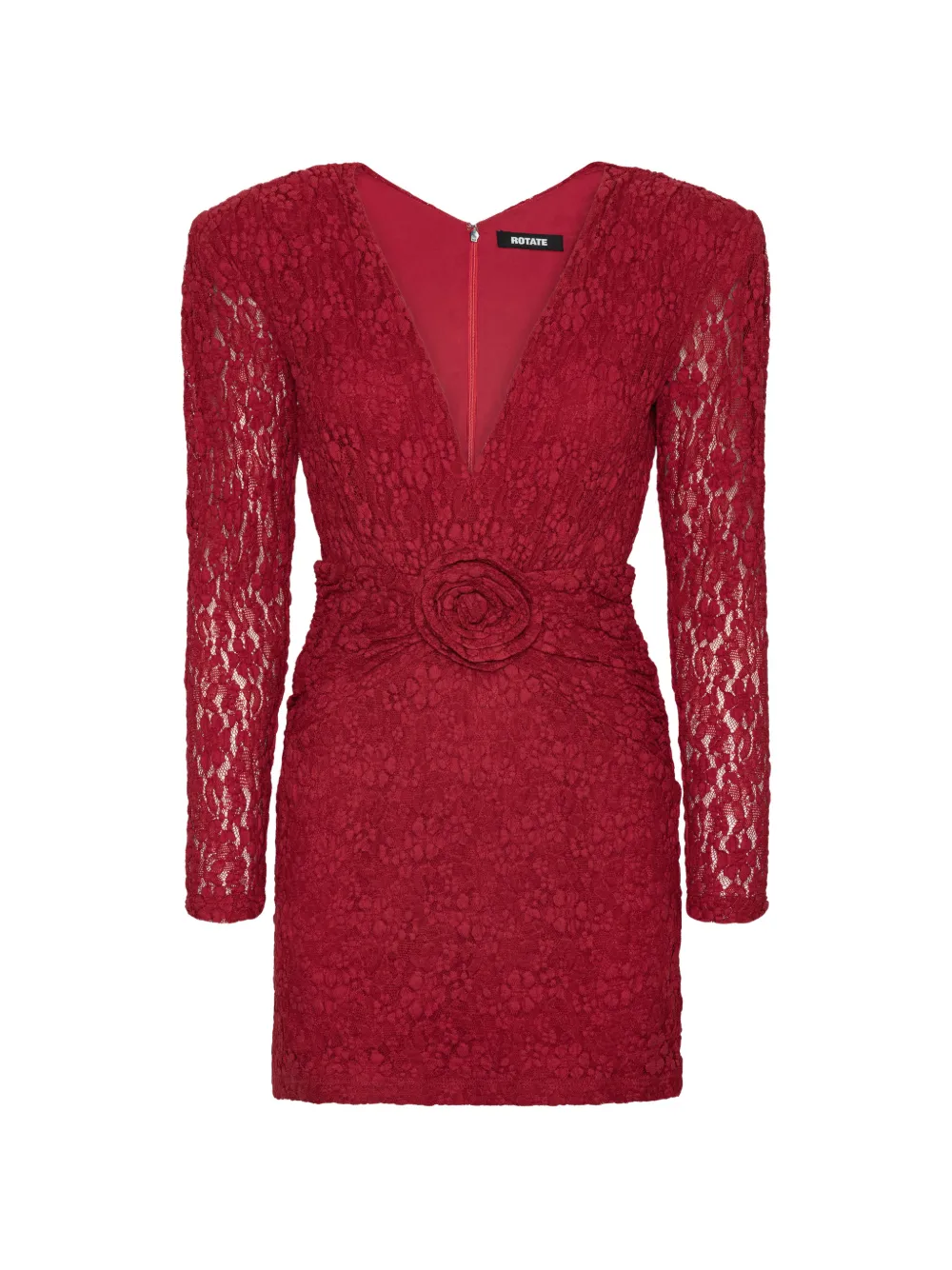 ROTATE BIRGER CHRISTENSEN lace V-neck mini dress - Rosso