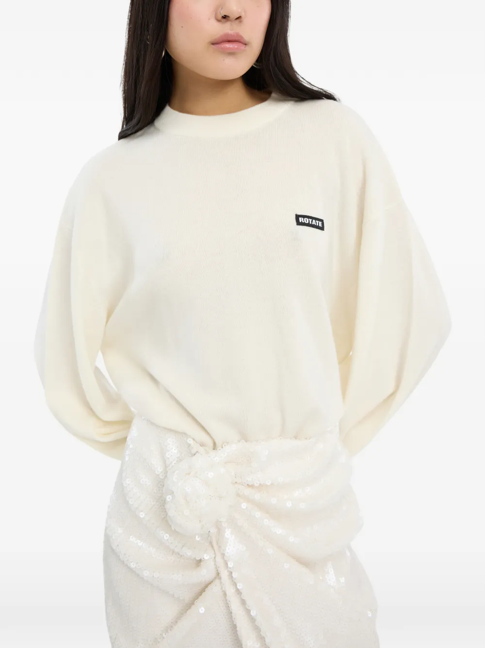 ROTATE BIRGER CHRISTENSEN Oversized gebreide trui Wit