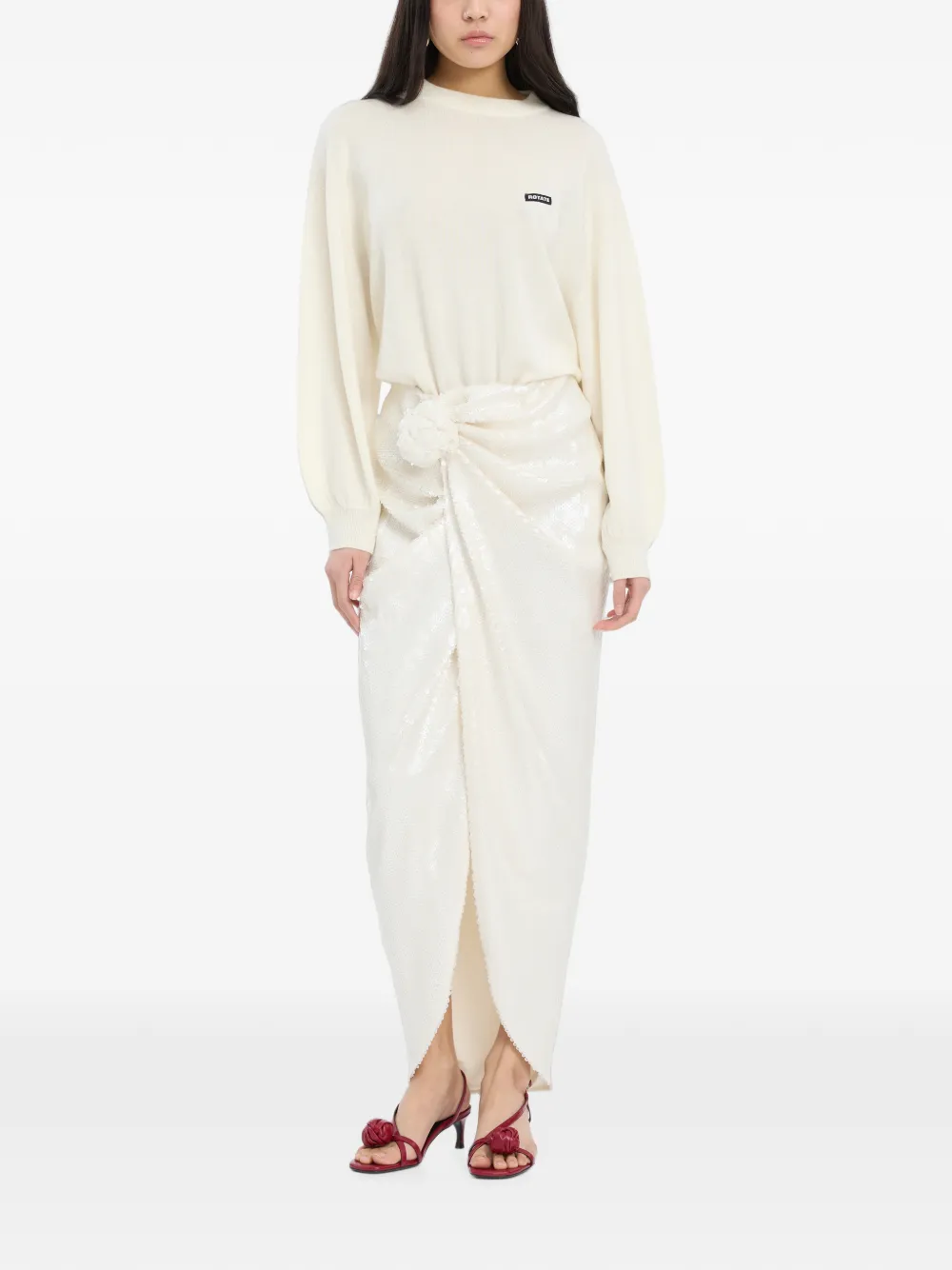 ROTATE BIRGER CHRISTENSEN Oversized gebreide trui Wit