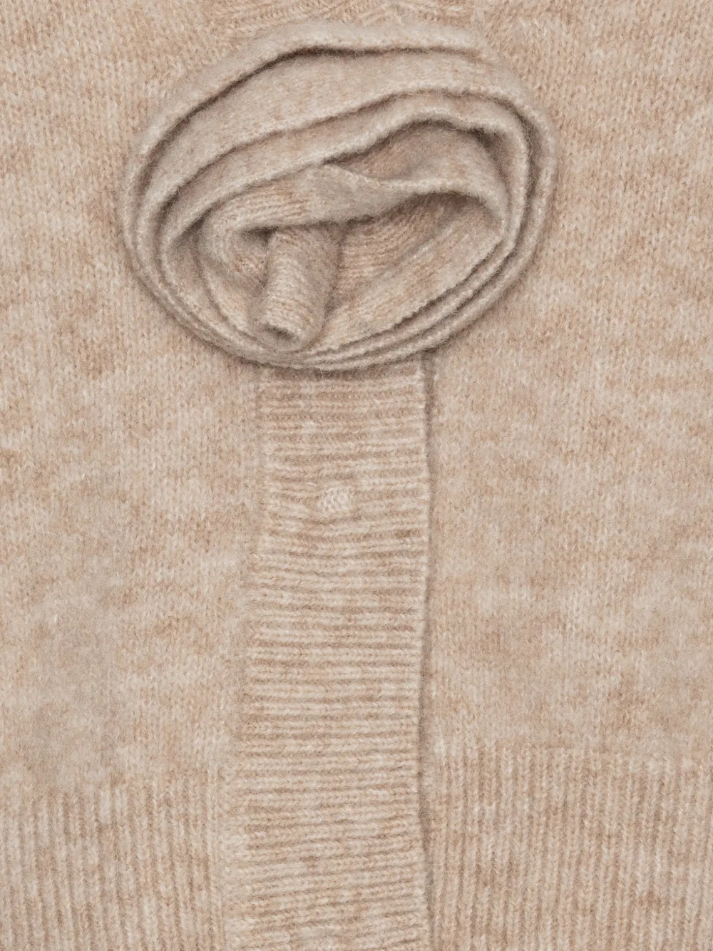 ROTATE BIRGER CHRISTENSEN Gebreid vest met bloem Beige