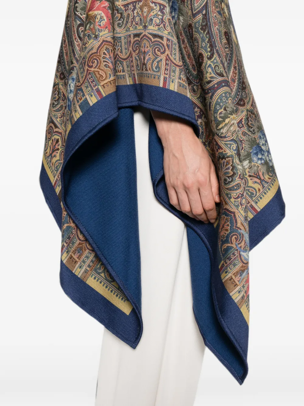ETRO Jack met paisley-print en cape Blauw