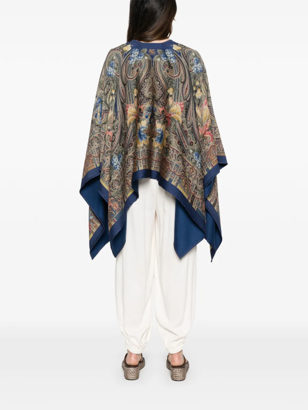 ETRO Jack met paisley-print en cape Blauw