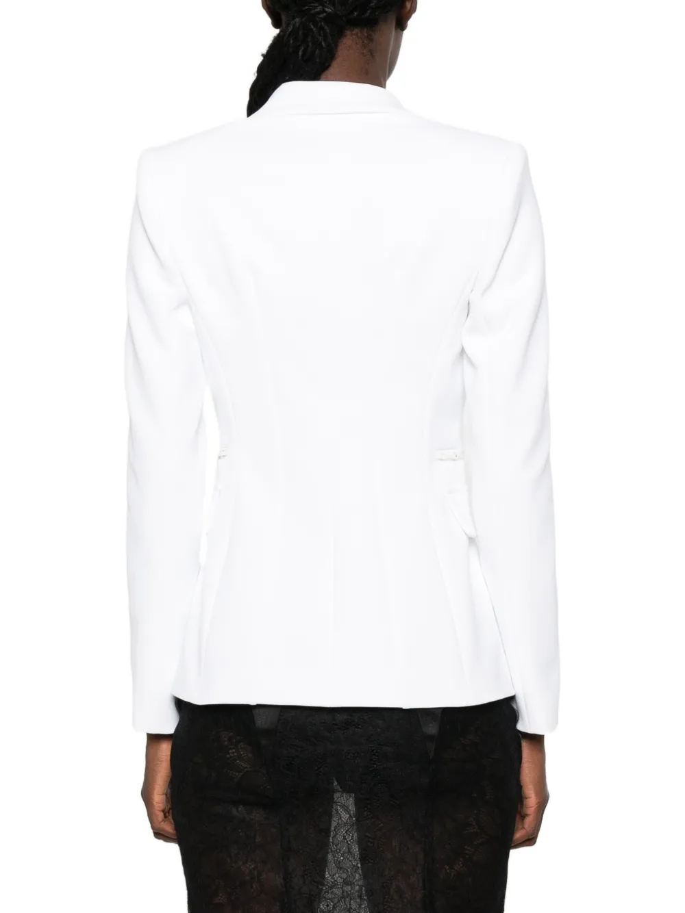 Elisabetta Franchi Blazer met enkele rij knopen en gekerfde revers Wit