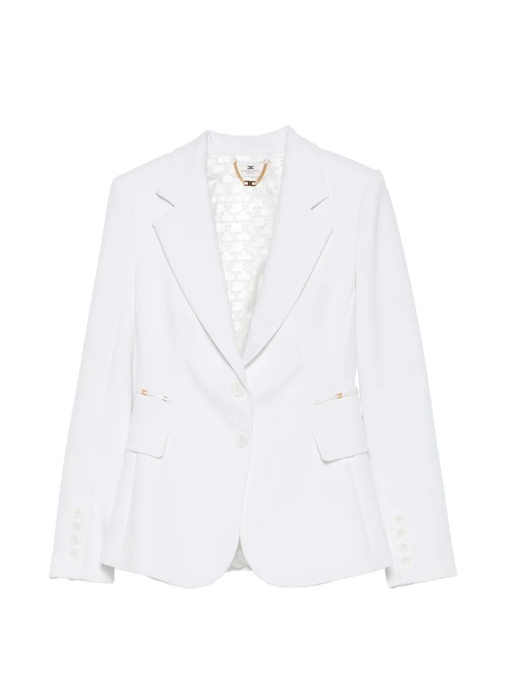 Elisabetta Franchi notched-lapels single-breasted blazer - Bianco