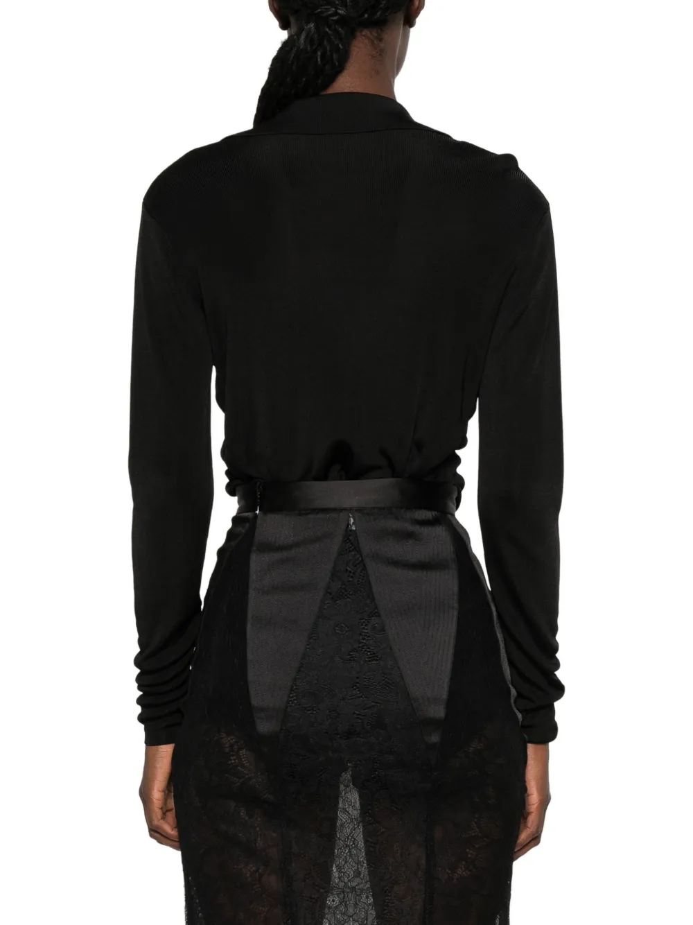 Elisabetta Franchi Body met ketting-detail en lange mouwen Zwart