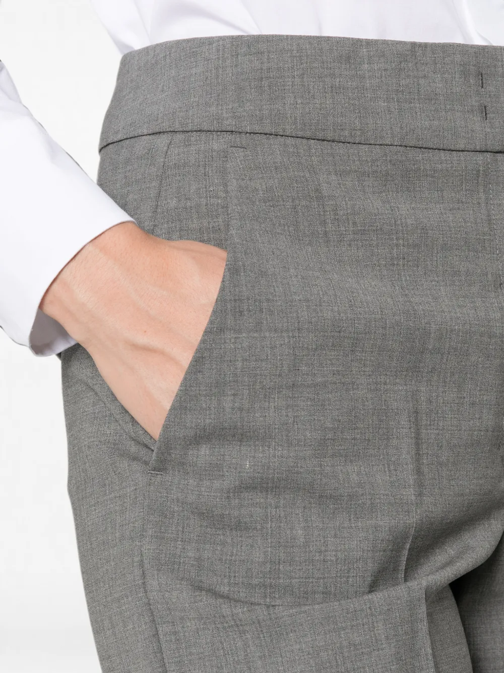 Peserico Geplooide broek met omgeslagen pijpen Grijs