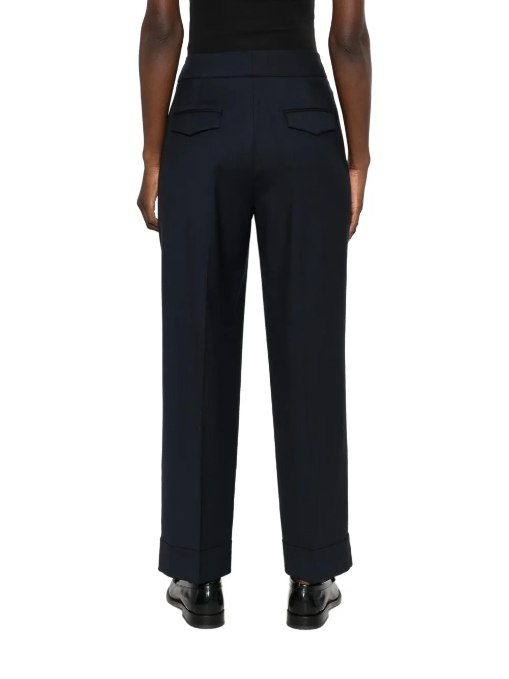 Peserico Geplooide pantalon met manchetten Blauw