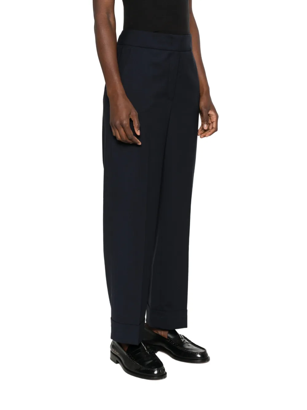 Peserico Geplooide pantalon met manchetten Blauw