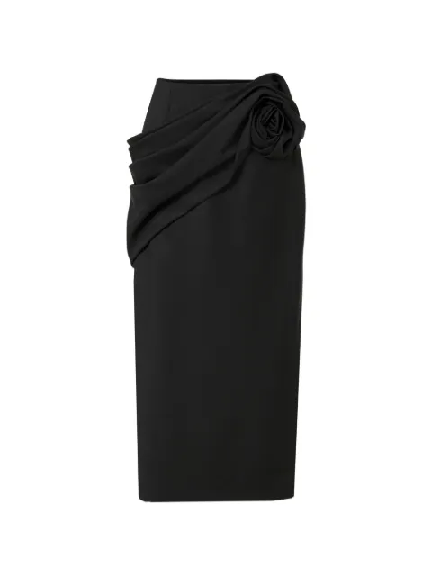 Carolina Herrera falda midi con detalle de roseta