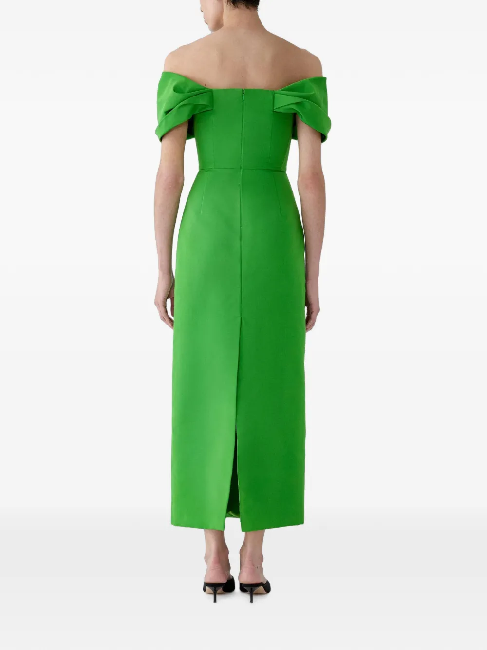 Carolina Herrera Off-shoulder maxi-jurk Groen