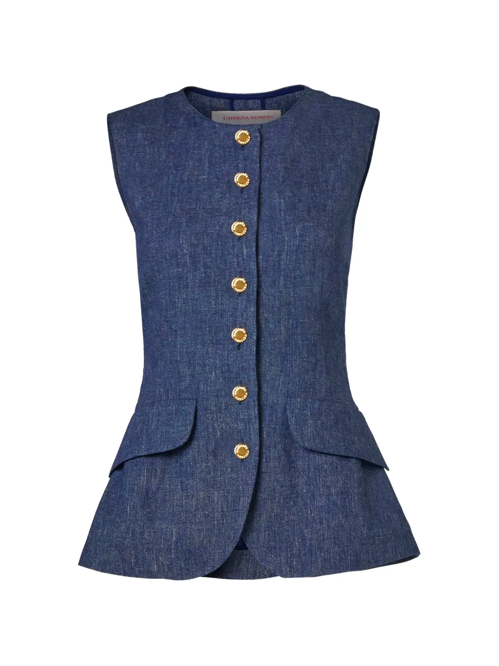 Carolina Herrera buttoned peplum top - Blu