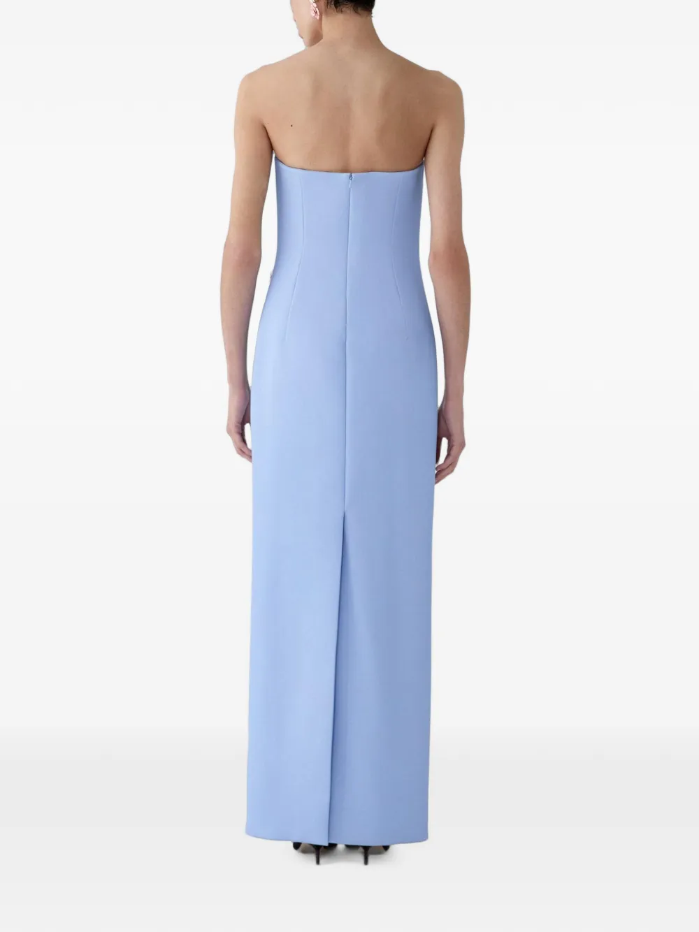 Carolina Herrera Hydrangea-embroidered Maxi Dress in Blue, view 4