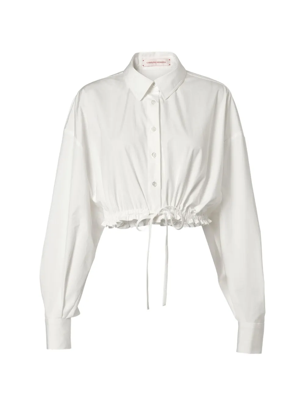 Carolina Herrera cropped drawstring shirt - Bianco