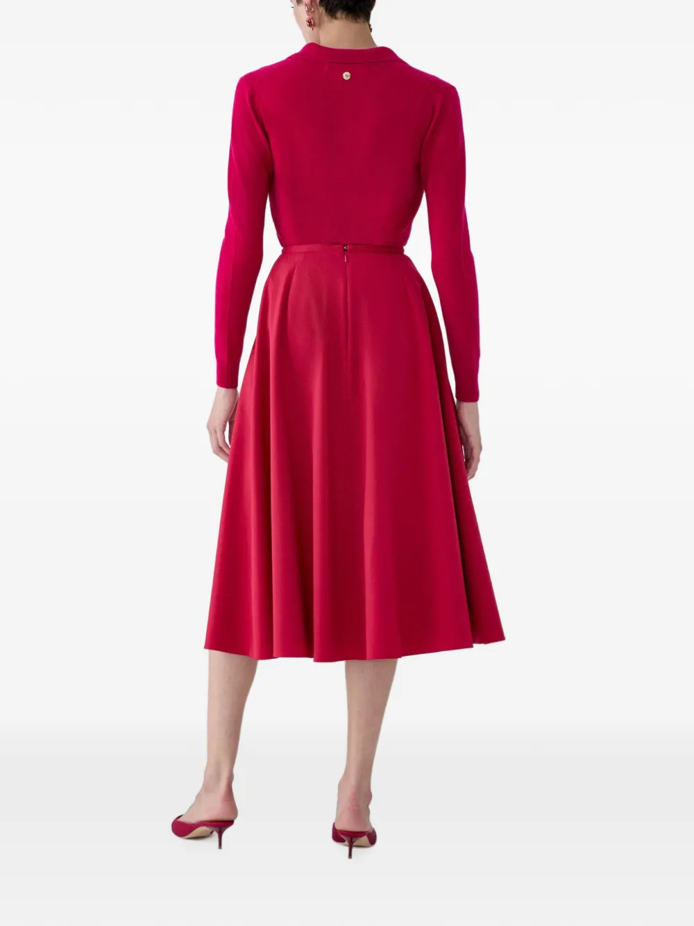 Carolina Herrera Midi-rok met halve cirkel Rood