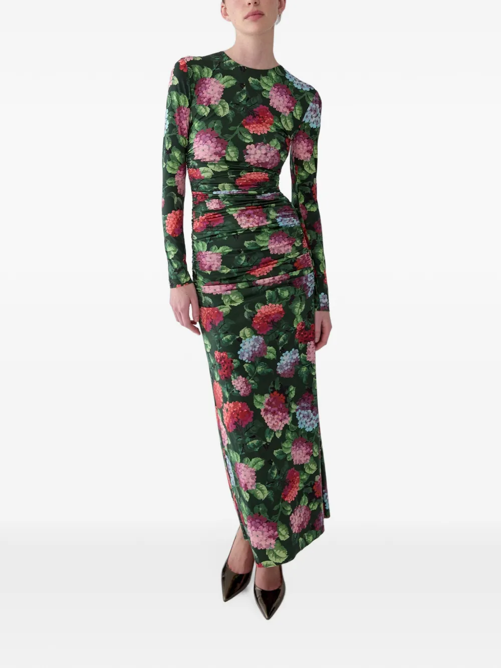 Carolina Herrera Jurk met hortensia-print Groen