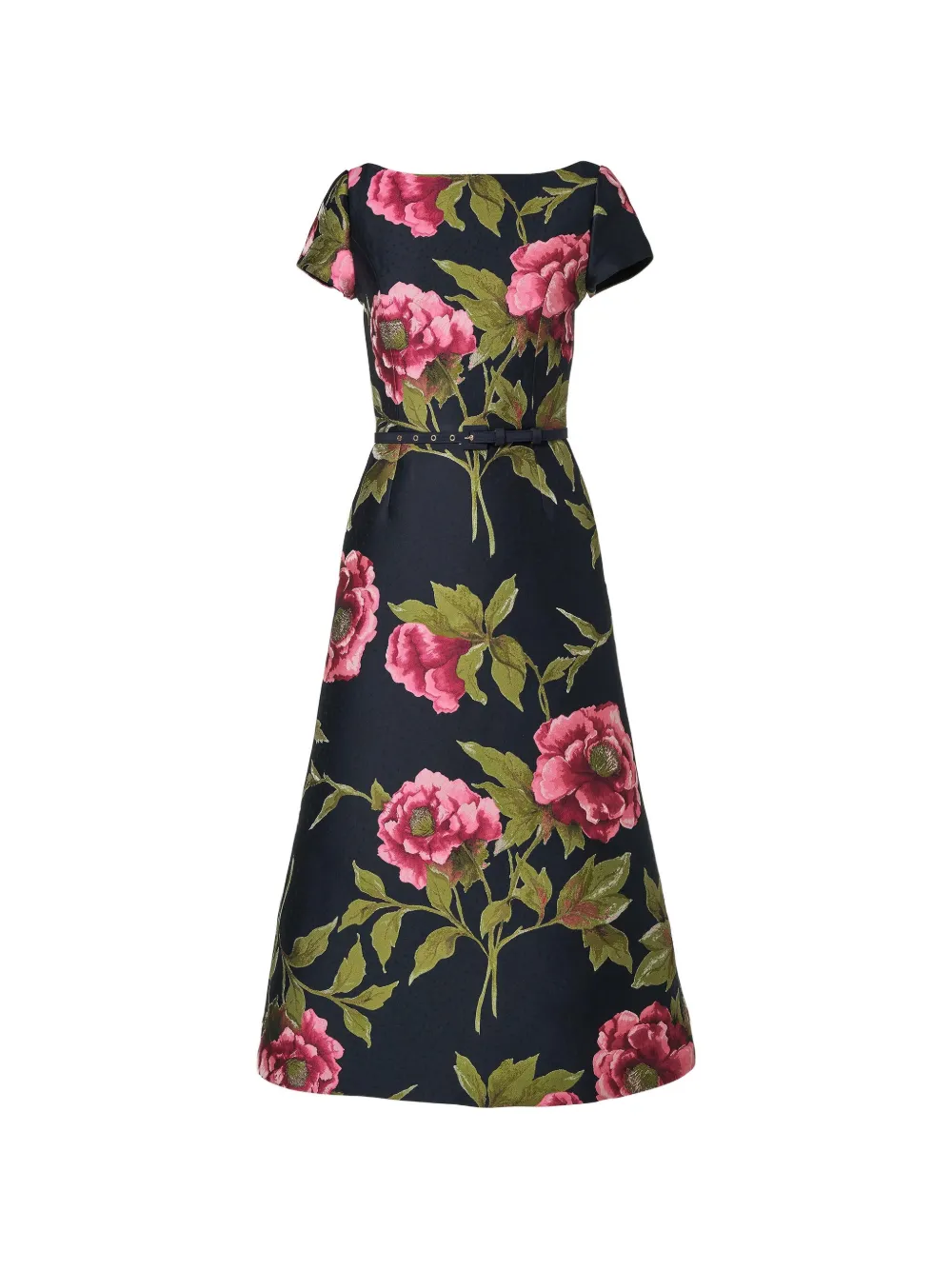 Carolina Herrera foral-pattern midi dress - Blu