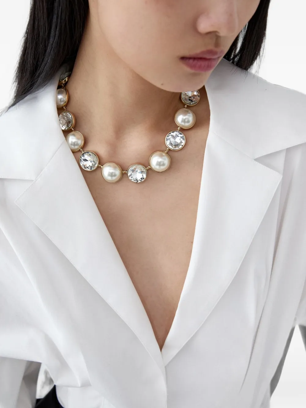 Carolina Herrera Crystal-embellishments Necklace in Gold, view 2