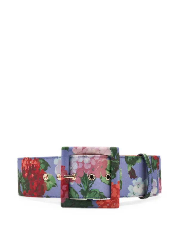 Carolina Herrera Icon Hydrangea-print Belt in Blue