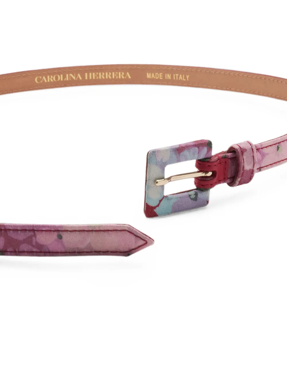 Carolina Herrera Skinny riem met bloemenprint Rood