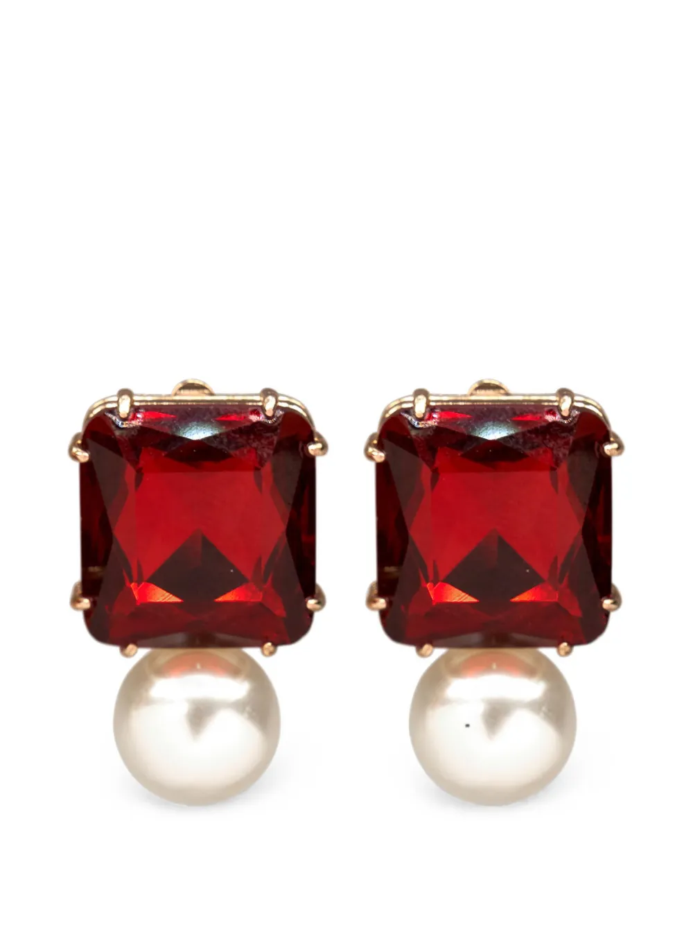 Carolina Herrera pearl drop earrings - Rosso