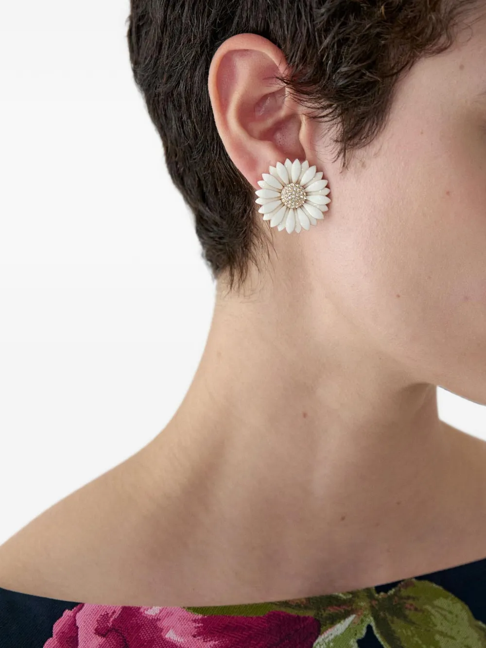 Carolina Herrera Crystal-embellished Earrings in White, view 2