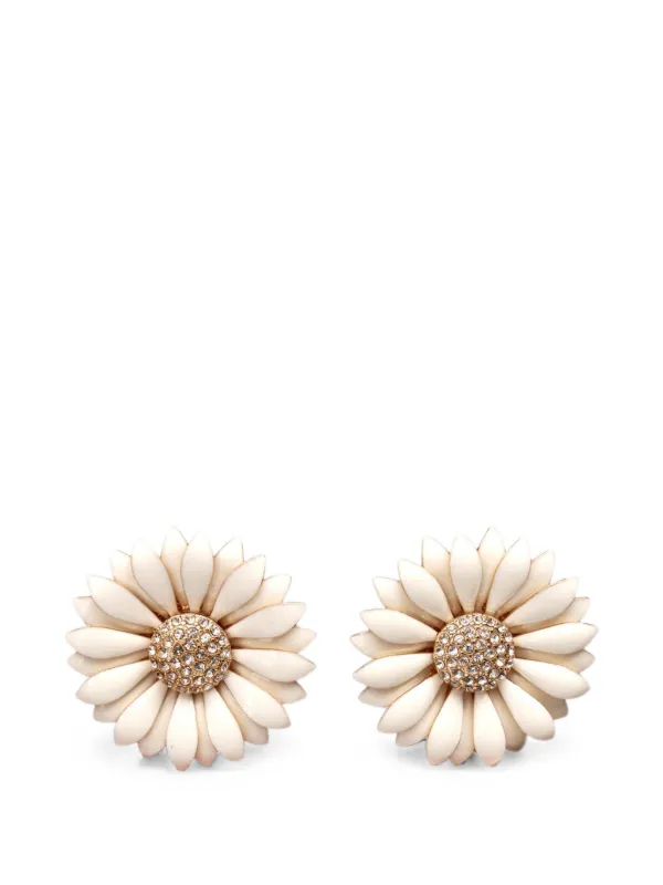 Carolina Herrera Crystal-embellished Earrings in White