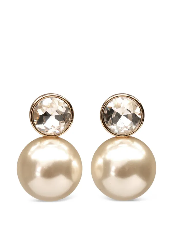 Carolina Herrera Crystal-embellished Earrings in Gold