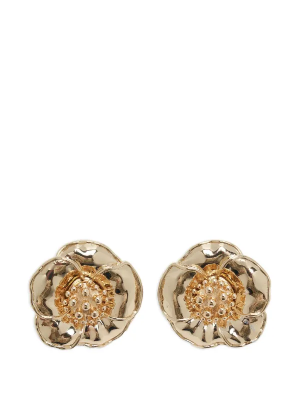 Carolina Herrera Flower-motif Earrings in Gold