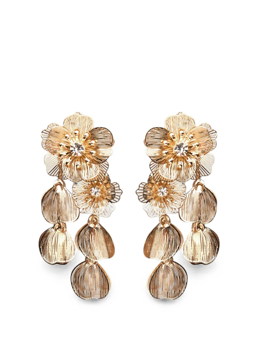 Carolina Herrera floral-drop clip-on earrings - Oro