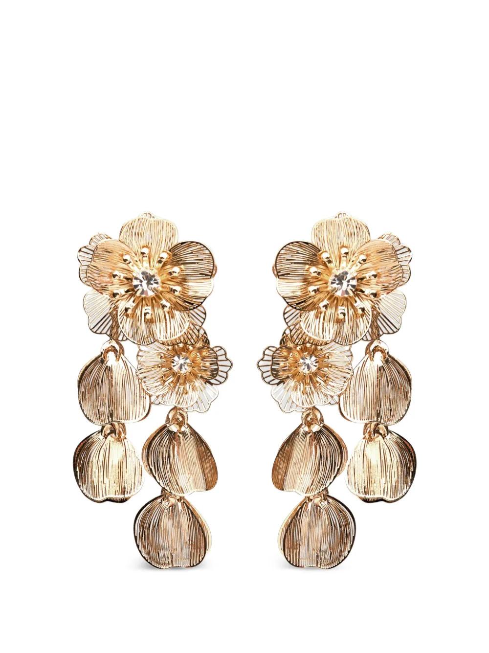 Carolina Herrera floral-drop clip-on earrings - Oro