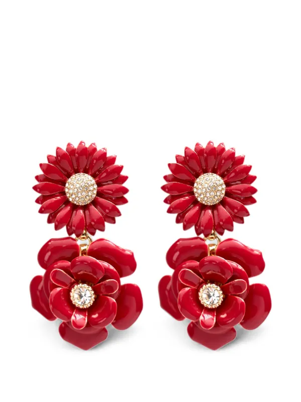 Carolina Herrera Flower-drop Earrings in Gold