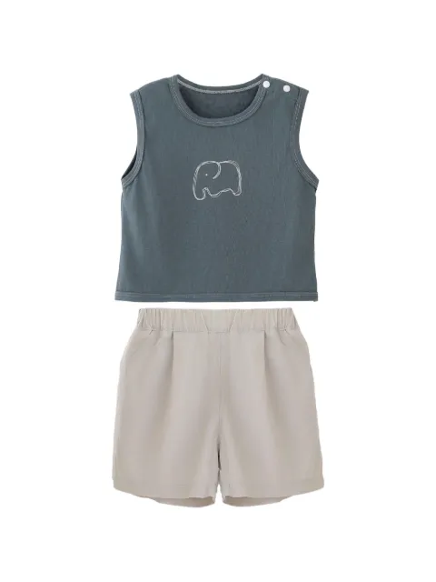 BANBLU elephant-motif tank top and shorts set