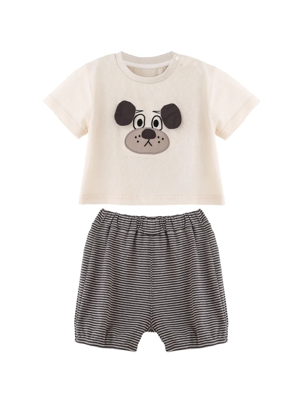 BANBLU dog-patch T-shirt and shorts set | Neutrals | Image 1