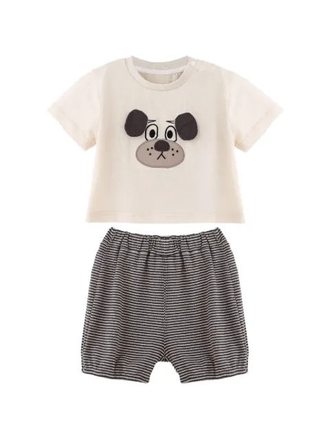 BANBLU set de bermudas y camiseta con parche de perro
