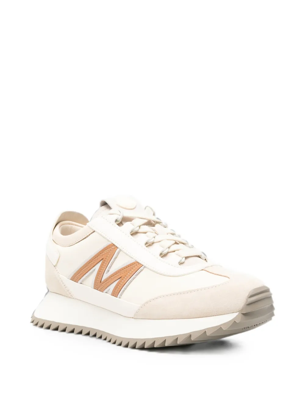 Moncler logo-patch serrated-sole sneakers Beige